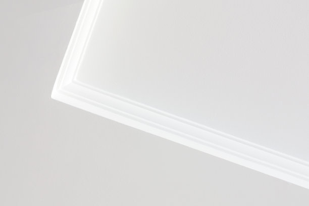 白色表面上的天花板装饰线图片下载