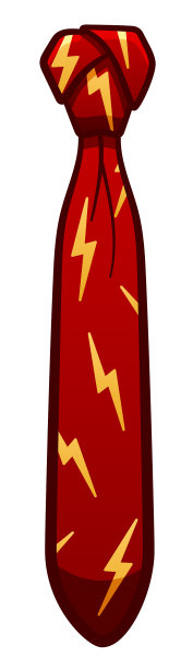 红色领带与黄色闪电图案图片下载