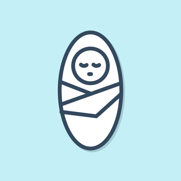 蓝线新生儿襁褓或图片下载