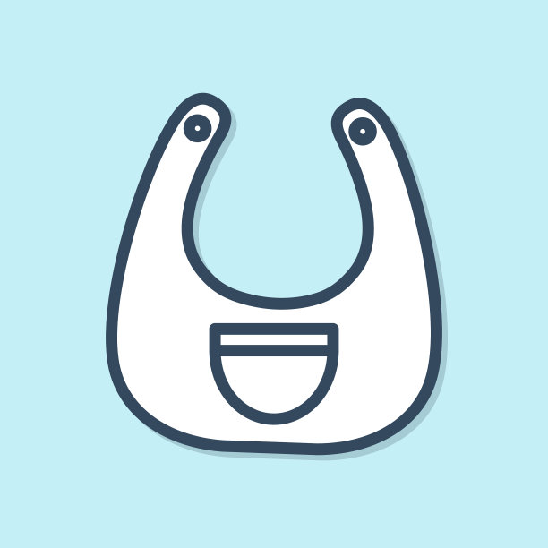 蓝线babib图标隔离在蓝色图片下载