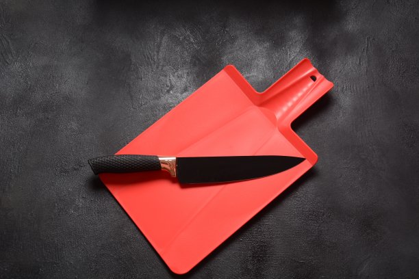 厨房砧板和刀具，留白区域图片下载