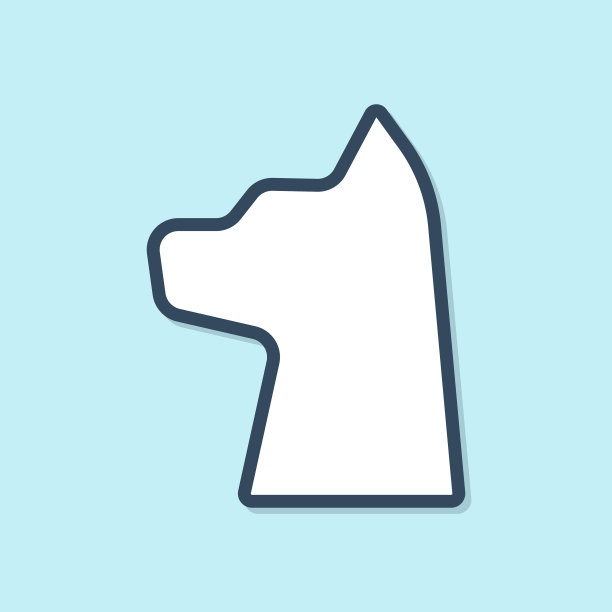 蓝色线猫图标孤立在蓝色背景图片下载