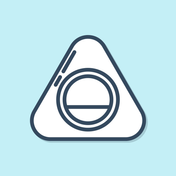 蓝色线宠物床图标孤立在蓝色背景图片下载