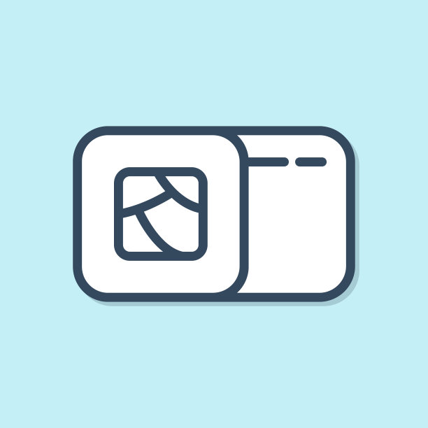 蓝线寿司图标孤立在蓝色背景图片下载