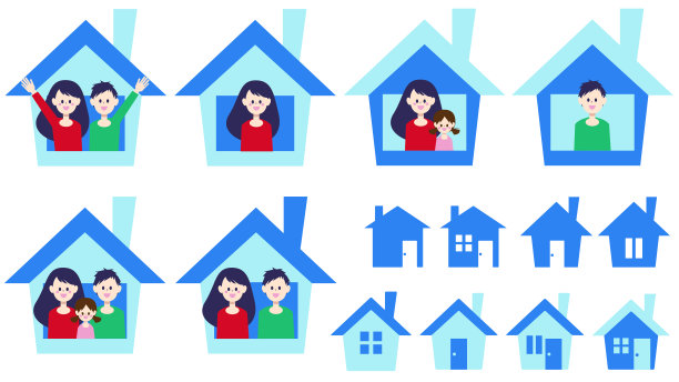 家庭和房子图标插图图片下载