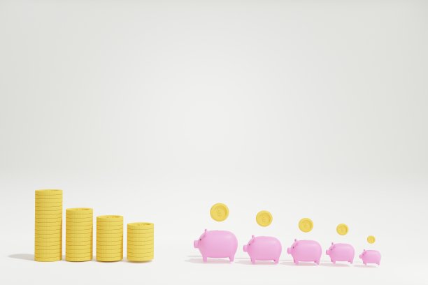 存钱和投资金融收入商业金钱成功3D渲染。图片下载