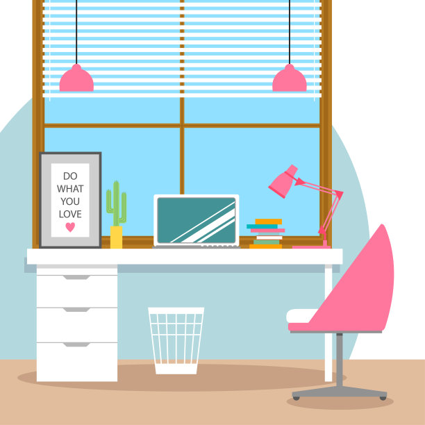 家庭办公室的工作空间图片下载