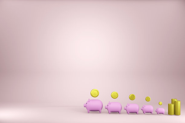 存钱和投资金融收入商业金钱成功3D渲染。图片下载