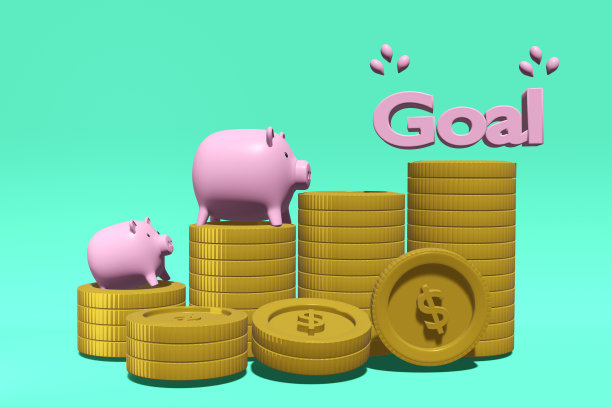 存钱和投资金融收入商业金钱成功3D渲染。图片下载