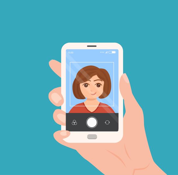 自拍彩色矢量概念。图片下载