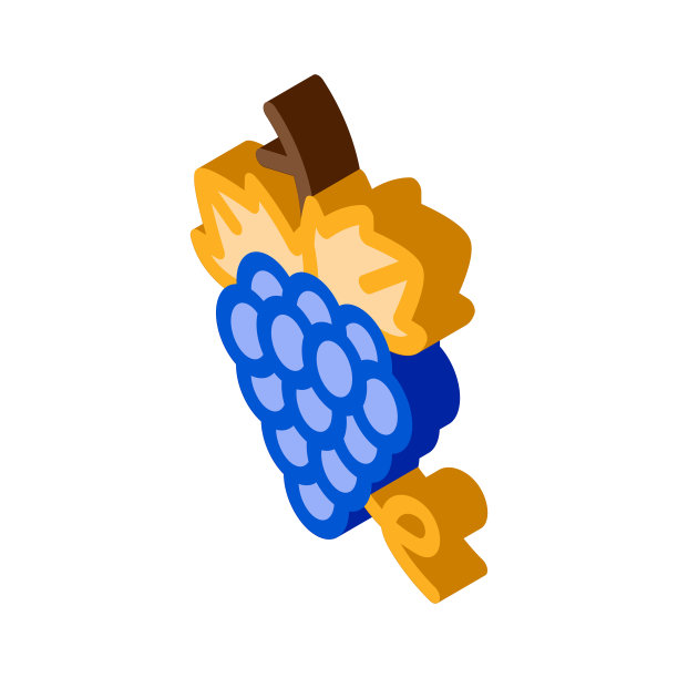 葡萄串等距图标矢量插图图片下载