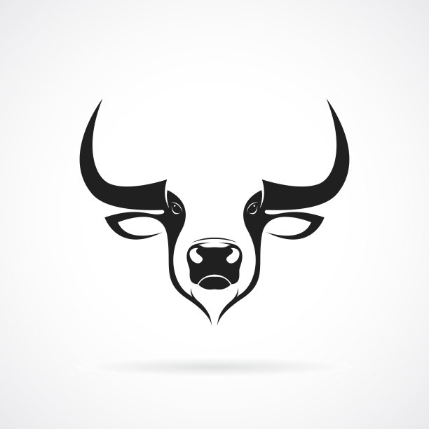 在白色背景上的公牛头设计矢量。野生动物。易于编辑的分层矢量插图。图片下载