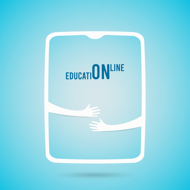 爱在线教育理念。用手拥抱电话。矢量图图片下载