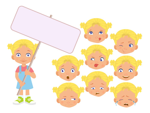 手持旗帜的女孩图片下载