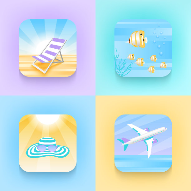 夏季旅游和度假图标系列图片下载