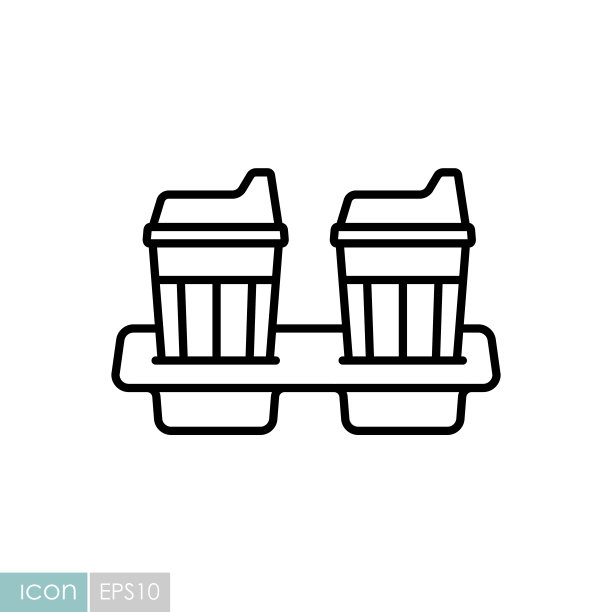 两杯咖啡在立场矢量图标图片下载