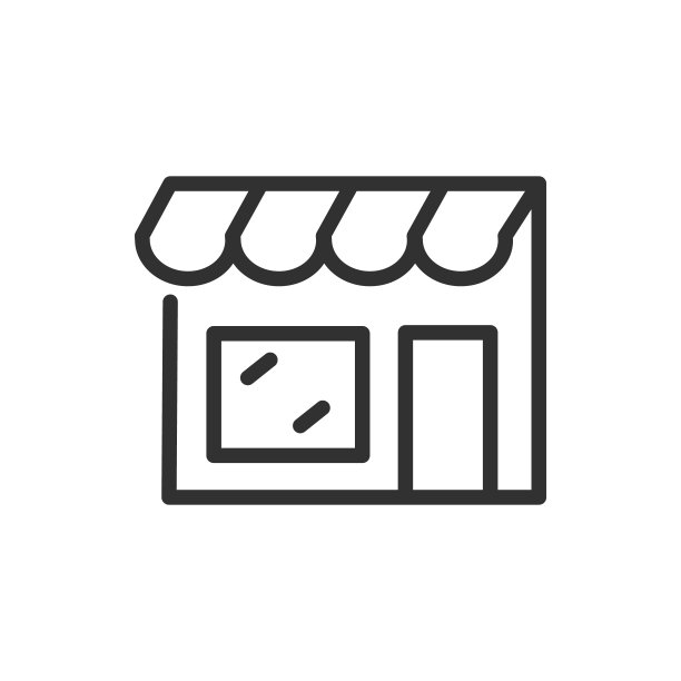 商店。线性图标。有顶棚的建筑。线条与可编辑的笔触图片下载