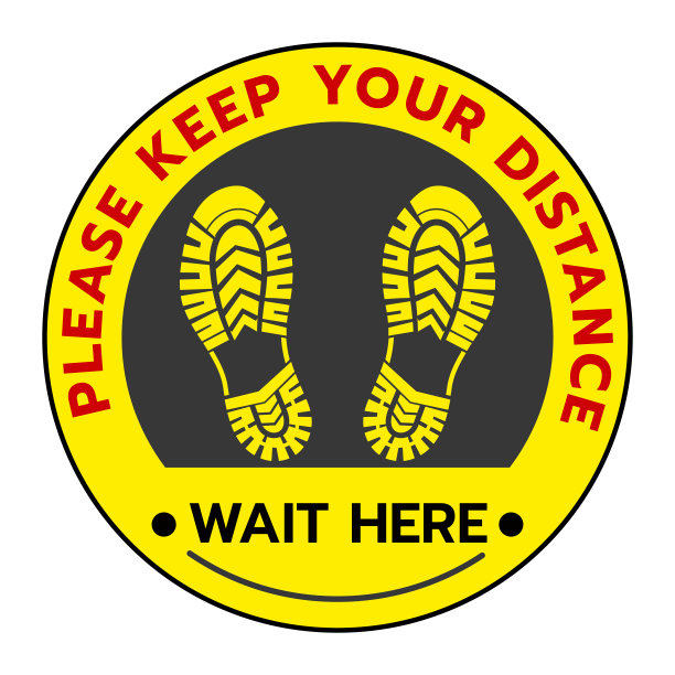 社会距离。足迹的迹象。保持2米的距离。Coronovirus流行的保护。矢量图图片下载