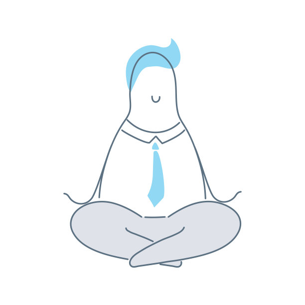 商人练习正念冥想在办公室-向量图片下载