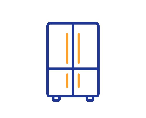 两室冰箱线路图标。冰箱的迹象。向量图片下载