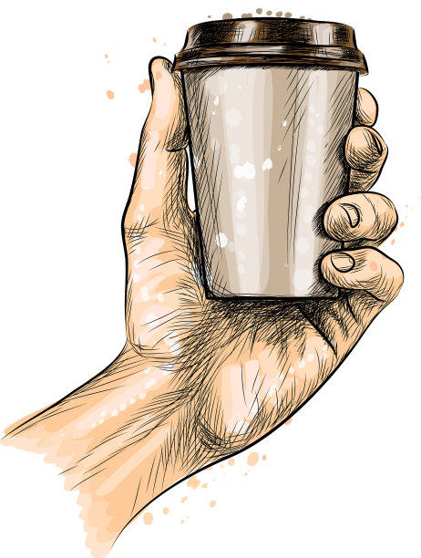 男手里拿着一个咖啡纸杯图片下载