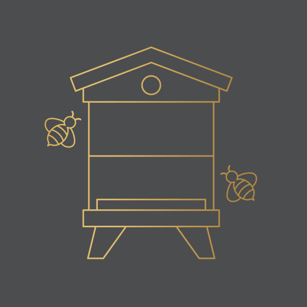 金色蜂箱图标图片下载