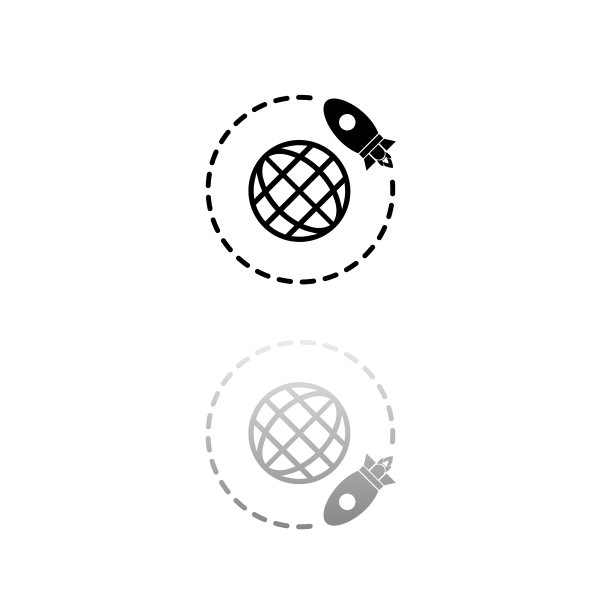 去太空图标（扁平风格）图片下载
