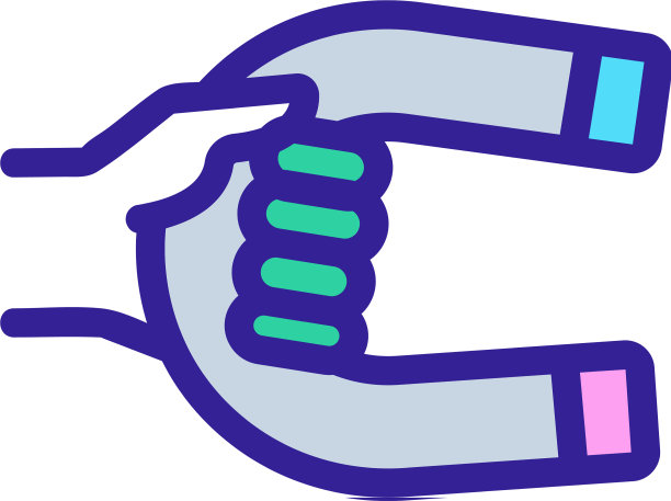 磁铁图标孤立轮廓符号图片下载