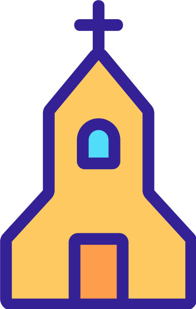 教堂图标孤立轮廓符号图片下载