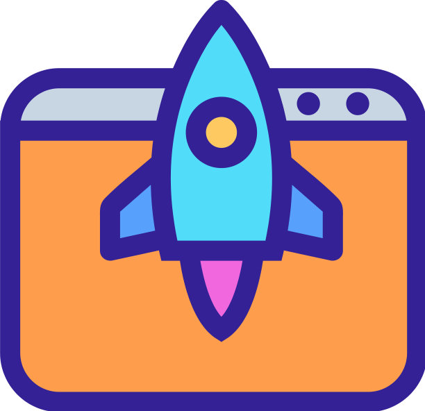 浏览器速度火箭图标孤立轮廓图片下载