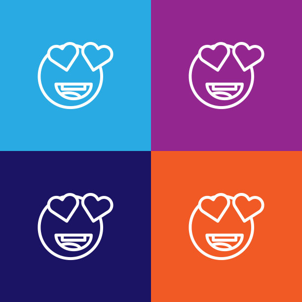 在爱的表情符号轮廓图标。符号和符号可以用于网页，标志，手机应用程序，UI，用户体验图片下载