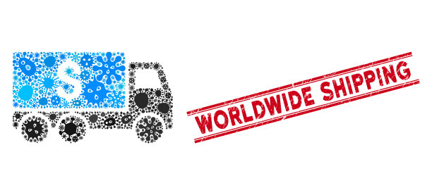 病原体拼贴金钱交付图标和危难图片下载