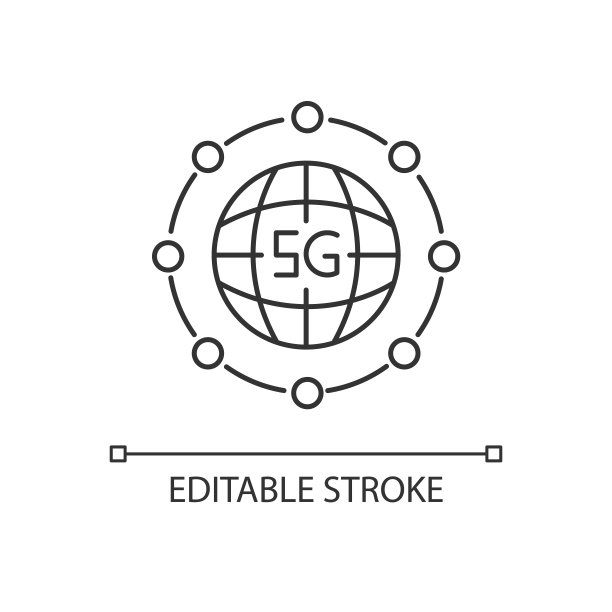 5G全球标准像素完美线性图标。世界报道。无线连接技术。细线可定制的插图。轮廓的象征。矢量孤立轮廓绘制。可编辑的中风图片下载