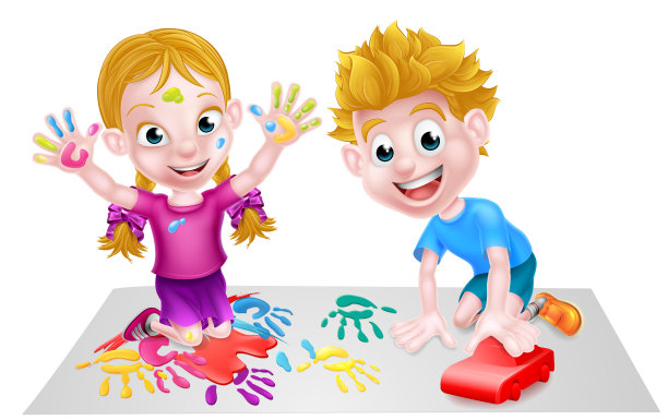 卡通的孩子玩图片下载