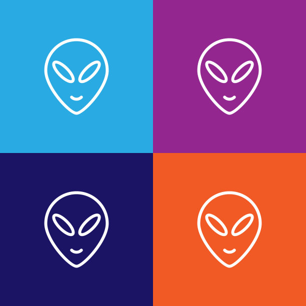 外星表情符号轮廓图标。符号和符号可以用于网页，标志，手机应用程序，UI，用户体验图片下载