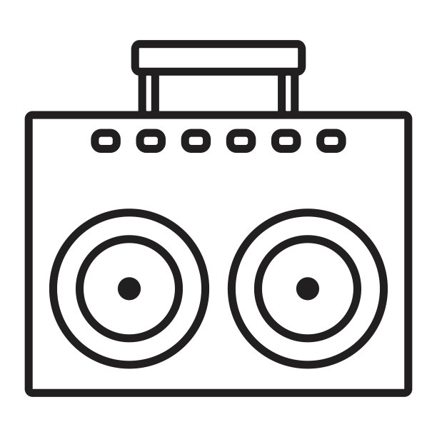 音乐播放器。无线电图标矢量插图孤立图片下载