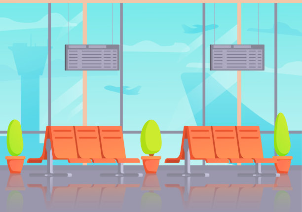 机场内部候机室或离场室。机场码头大厅。图片下载