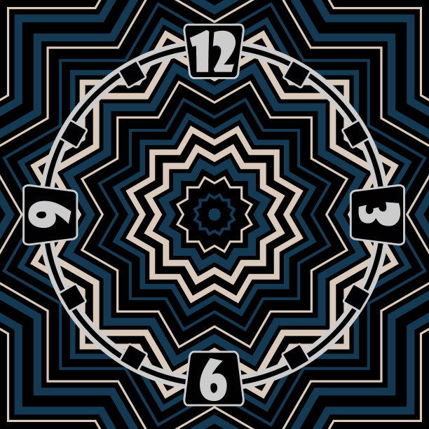 带有表盘抽象时钟装饰数字的手表图片下载