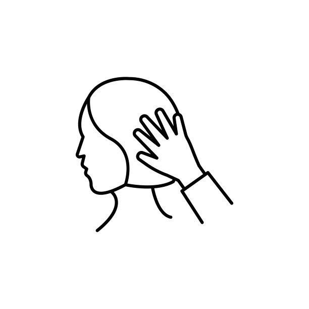 头发触摸，性虐待线图标。符号和符号可以用于网页，标志，手机应用程序，UI，用户体验图片下载