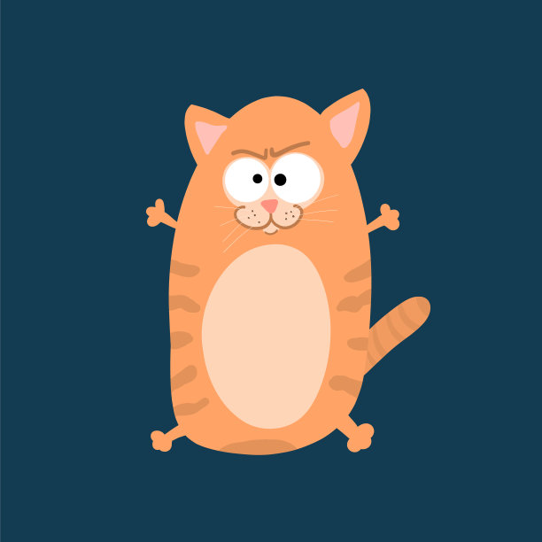 卡通风格可爱有趣的猫，儿童纺织品。图片下载