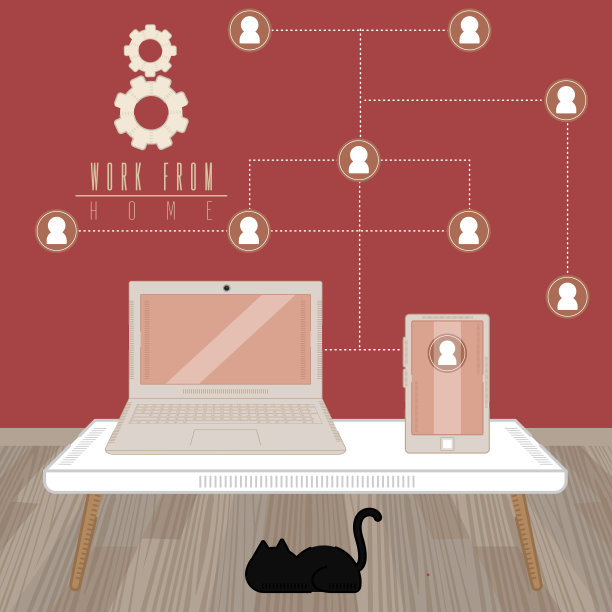 在家工作海报。家庭办公室图片下载