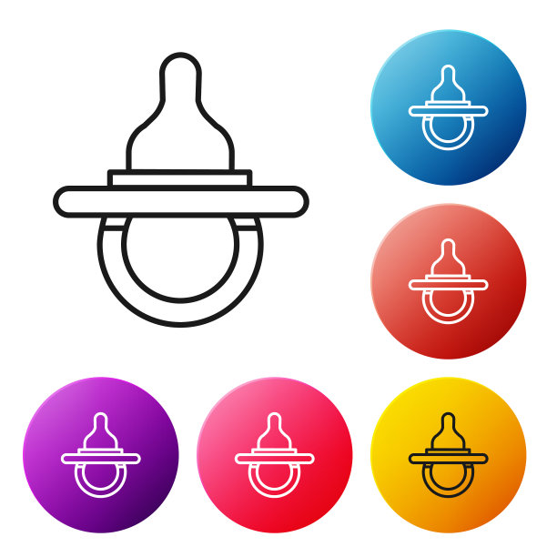 黑线badummy奶嘴图标隔离上图片下载