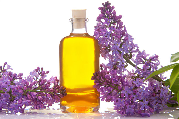 美丽的玻璃瓶，白底花精图片下载