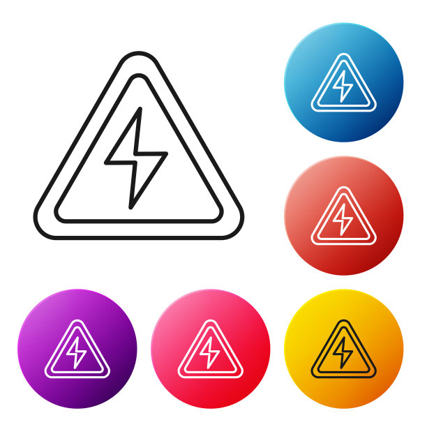 黑线高压标志图标隔离图片下载