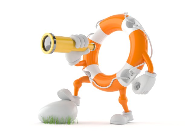 救生圈人物透过望远镜看图片下载