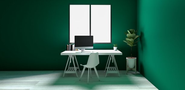 现代办公区域的3d效果图图片下载