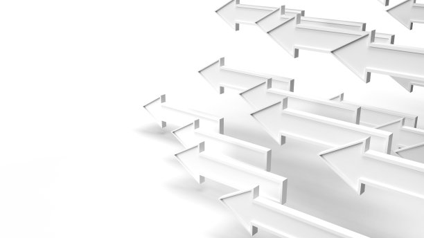 白色箭头3d渲染抽象内容。图片下载