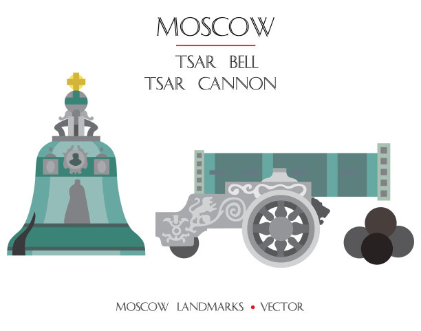 五颜六色的莫斯科地标图片下载