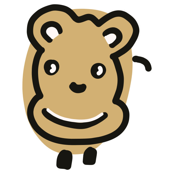 手绘河马剪贴画手绘天真图片下载