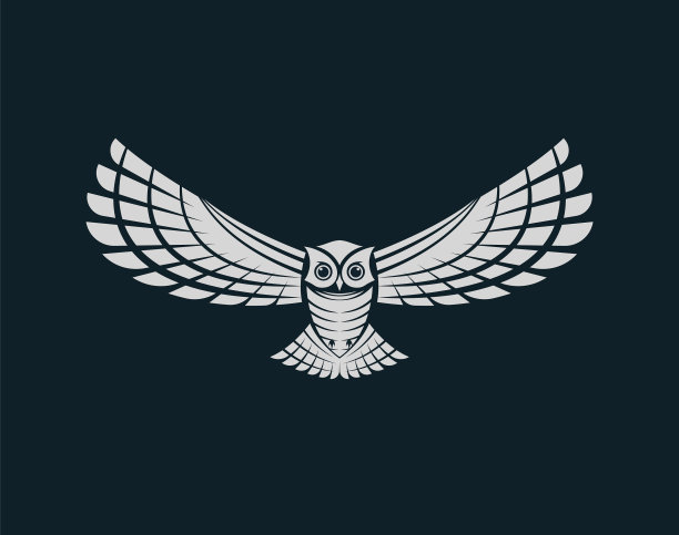 猫头鹰设计野生动物鸟类标志或图标容易图片下载